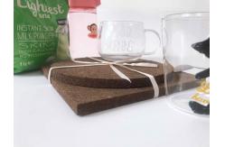 China Square Dark Cork Placemats 24x24cm Multiuse For Pottery Barn supplier