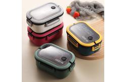 China Plastic Bento Lunch Box Double-layer Lunch Box Microwave Safe 1200ml Green supplier