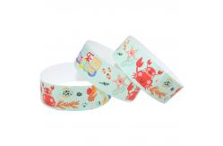 China Paper Customizable Tyvek Wristbands , Disposable Printable Paper Wristbands supplier