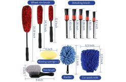 China Synthetic Car Cleaning Brush Kit 14PCS OEM Wheel Tire Brush Cleaning Set supplier