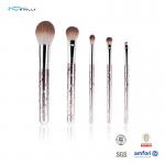 Portable Vegan Synthetic Hair Makeup Brush Set 5 Piece Plastic Handle Aluminum Ferrule for sale