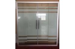 China 5/6mm Tempered White block modern Glass with Chromed Alum Frame Screen supplier