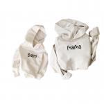Printed Family Matching Outfit Mama And Baby French Terry Sweatshirt Long Sleeve Hoodies For Adult Kids for sale