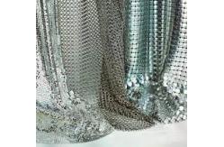China Silver / Golden Wire Mesh Curtain Aluminum Metallic Sequined Fabrics Multi Shape supplier