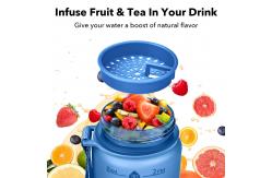 China HAS 32oz Motivational Water Bottles With Time Marker & Fruit Strainer supplier