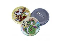 China Custom Round Tinplate Pin Badges with Safety Back – Promotional Metal Button Badges supplier
