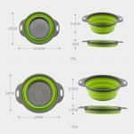 Lightweight Round Space Saving Silicone Colander Strainer