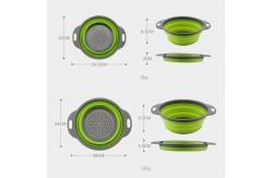 China Lightweight Round Space Saving Silicone Colander Strainer supplier