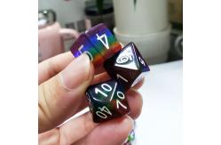 China Rainbow Crystal Resin Boarding Dice Set  dnd dice supplier