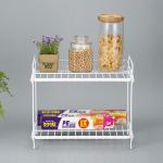 2 Layer Household Organizer Wire Basket With Non Folding Rack Spice Storage for sale