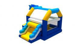 China Ocean Park Theme Shark Cartoon Inflatable Bouncy Castle With Slide Inflatable Bouncer Combo supplier