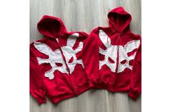China Applique Embroidery Unisex Heavy Pullover Hoodies Solid Pattern Custom Logo supplier