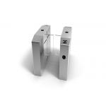 Optical Glass Flap Access Control Turnstiles Barrier Gate For Airport / Bus Station for sale