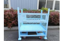 China Foldable Mesh Powder Coating Metal Pallet Cage For Warehouse Logistics supplier