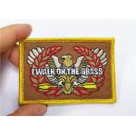Merrow Border Embroidered Uniform Patches On Shoulder Hook And Loop Backing for sale