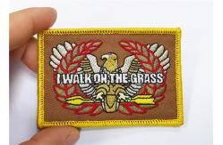 China Merrow Border Embroidered Uniform Patches On Shoulder Hook And Loop Backing supplier