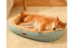 China Basics Round Bolster Indestructible Dog Bed With Flannel Top supplier