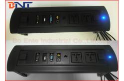 China Motorized Conference Table Socket , Table Hidden Rotating Electrical Outlet supplier
