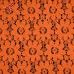 Soft Fancy Burnt Orange Embroidered Lace Fabric For Saree Clothes for sale