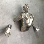 Human Hanging 3D Metal Wall Art Sculpture electroplate Customized for sale