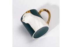China Handmade Ceramic Coffee Cups With Fox Face Pattern 400ml Capacity supplier
