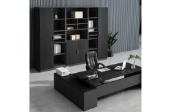 China 2.4M Black Wood File Cabinet ODM Large Capacity Wood Office Cupboard supplier