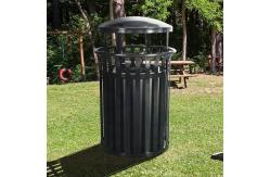 China 33 Gallon Round Recycled Plastic Trash Receptacle with Rain Cap supplier