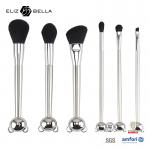 Cat Shape Plastic Handle Design Makeup Tools With 100% Synthetic Hair Shiny Aluminium Ferrule for sale