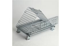 China Zinc Plated Warehouse Steel Q235 Folding Wire Mesh Container supplier