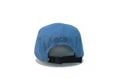 China Twill 5 Panel Camper Hat With Screen Printed Nylon Webbing supplier