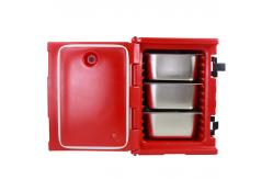 China Nylon Handles Insulated Food Pan Carrier With Four Wheels At Bottom supplier