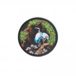 China Style Embroidered Patches Iron On For Clothes Merrowed Badge Crane Patch for sale