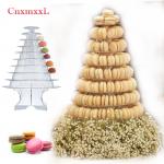 Classic Plastic 10 Tier Macaron Tower Pyramid Macaron Stand Case for sale