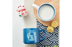 China Ready To Ship In Stock Customized ceramic mug Blue and white cat cup supplier