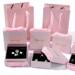 Pink Color Jewelry Gift Box Eco Friendly Hot Stamping Luxury Paper Packaging Box for sale