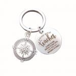 Stainless Steel Custom Shaped Keychians Teacher'S Day Thanksgiving Key Chain Pendant for sale