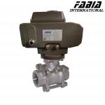 Electric High Pressure Three Piece Ball Valve With Internal Teeth for sale