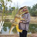 Realistic Hand Dinosaur Puppet Sunproof Tyrannosaurus Rex Hand Puppet for Performance for sale
