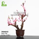 77CM Artificial Potted Floor Plants Lifelike Fake Peach Blossom Tree for sale