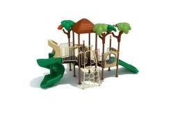 China OEM Outdoor Playgroud Large Plastic Tree Playhouse With Spiral Slide Set supplier