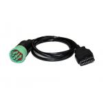 Green J1939 Deutsch 9 Pin Female to J1962 OBD2 OBDII 16 Pin Female Cable for sale