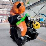 Decoration Animatronic Customized Simulated Panda Model Orange Color for sale