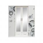 Vertical Sliding Four Doors Metal Clothes Closet Steel Bedroom Wardrobe Rustproof for sale