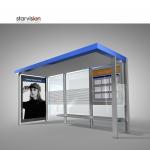 Led Illuminated IP65 Solar Powered Bus Shelter / Outdoor Bus Shelter For City for sale