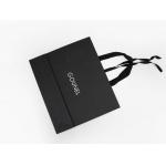 Full Embossing Black Dyed Garment Paper Shopping Bags With Handles