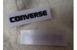China Converse 3D Silicone Logo Patches Black Soft For Clothing Neck Label supplier
