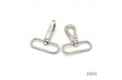 China Nickel Logo Engraved Nickel Swivel Snap Hook Metal Hooks For Handbag Fittings supplier