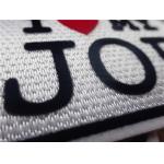 Elegant Custom Clothing Patches  Slogan Logo I LOVE MY JOB Plush Chromatically Flocking