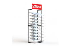 China KD Construction A3 Papers Black Metal Display Rack With Wire Shelves supplier