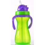 Green Purple 9oz 290ml Baby Weighted Straw Cup With Handle for sale